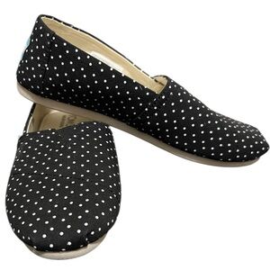 TOMS Women’s Black and White Polkadot Slip On Shoes